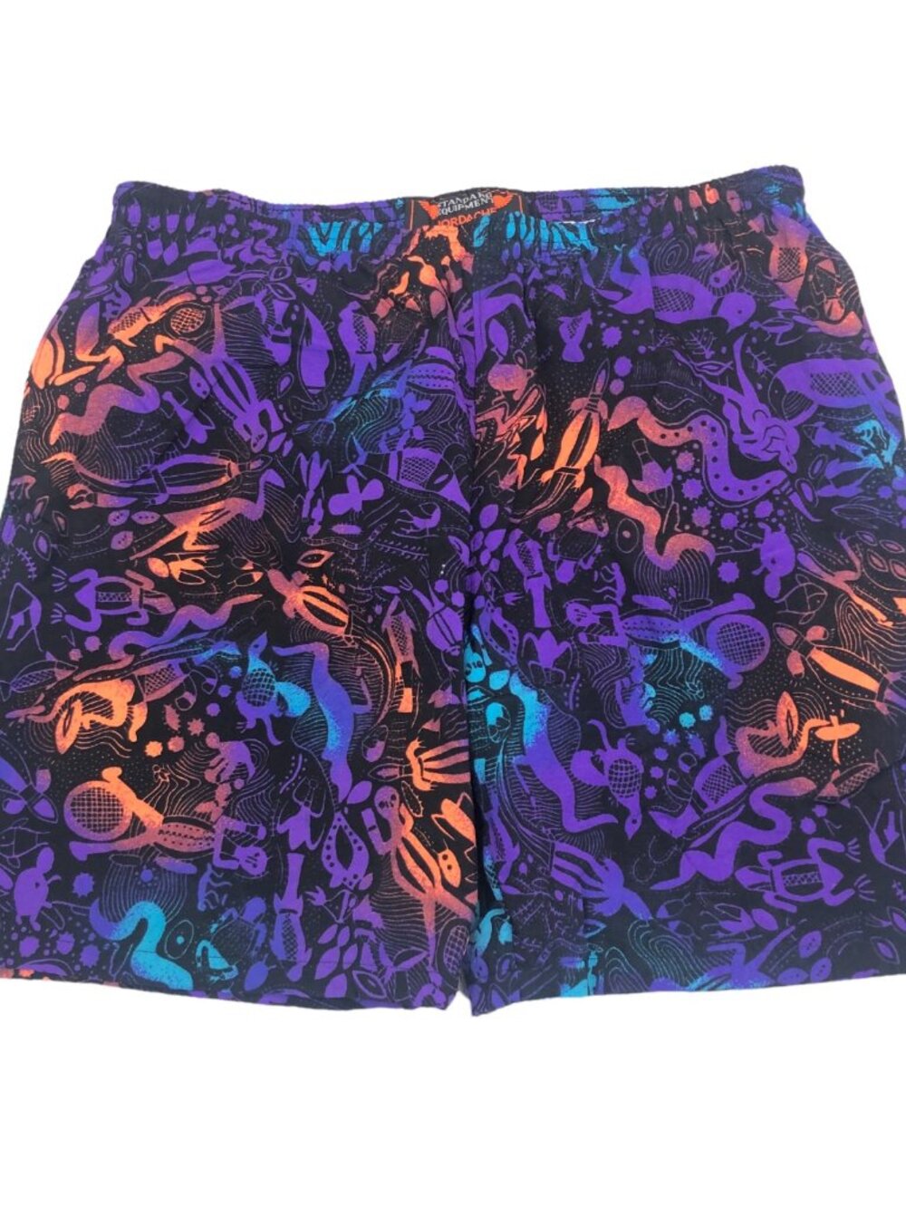 Jordache Standard Equipment Men's Swim Suit Trunks Purple/Orange/Black • Large